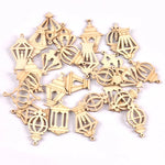 25pcs 2.5x4cm Wood Ramadan Decoration Eid Banner Mubarak Craft Lantern for Hanging Ornament Pendant Islam Muslim Party