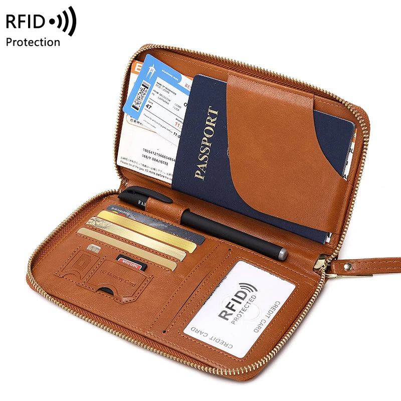RFID Blocking Passport Holder, Travel Wallet