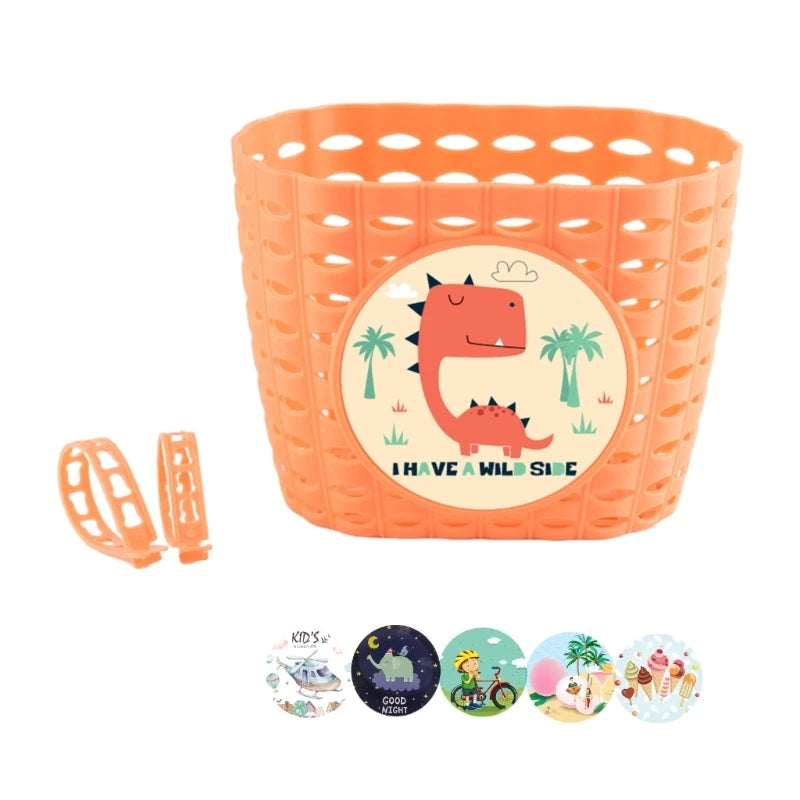 Kids Bike Basket for Boy Girl Front Bicylcles Handlebars Waterproof Basket with Fastens Strap.