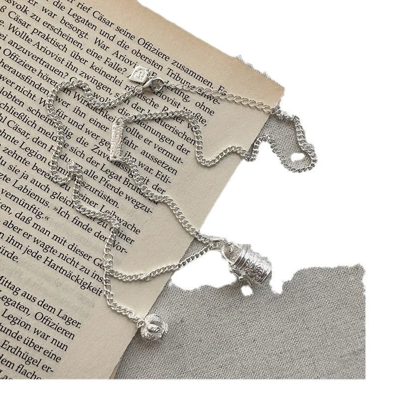 925 Sterling Silver Necklace For Women Adjustable Tassel Adjustable Necklace O-Chain Choker Birthday Gift Chocker