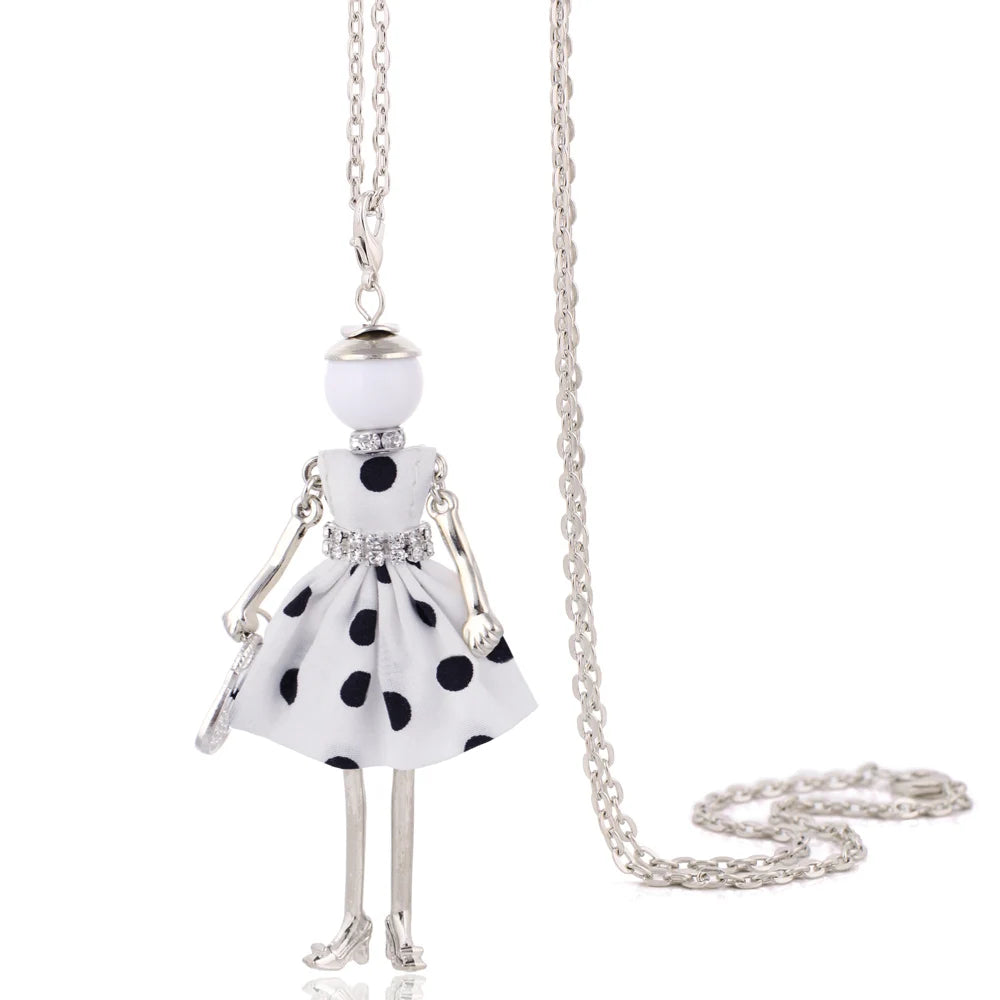 Cute Women Necklace Statement Lady Charm Long Trendy New Fashion Female Big Pendant Lovely Jewelry Polka Dot Gift Wholesale