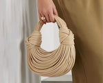 Handbags for Women 2026 New Gold Luxury Designer Brand Handwoven Noodle Bag.