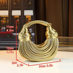 Handbags for Women 2026 New Gold Luxury Designer Brand Handwoven Noodle Bag.
