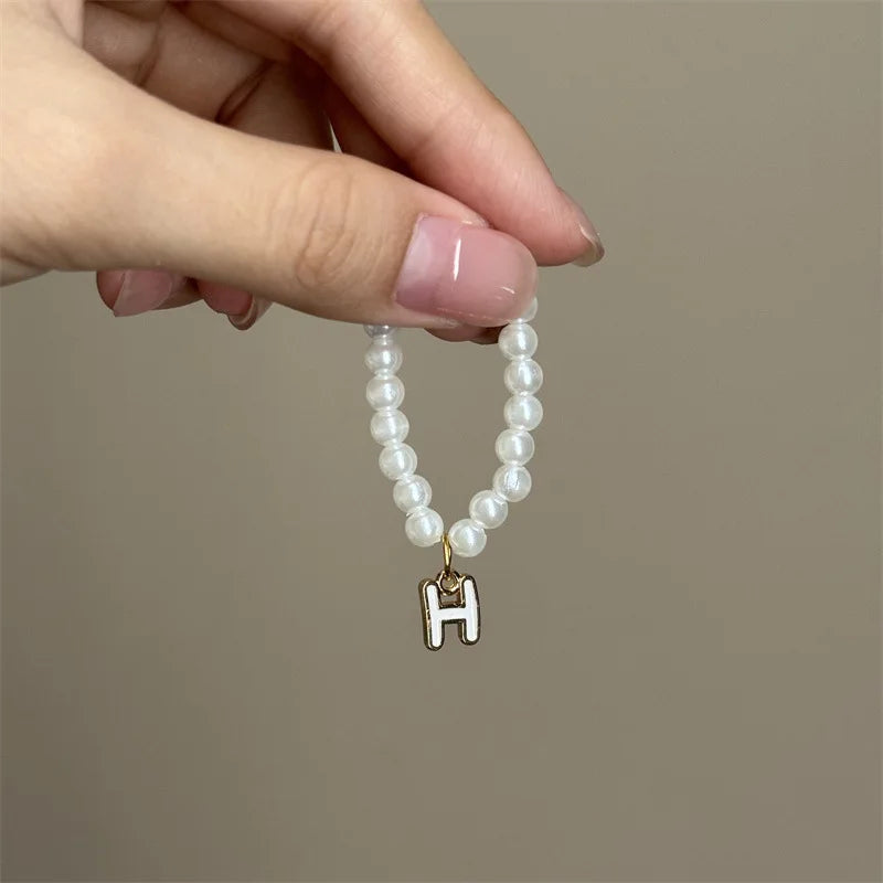 Mini Pendant Letter Pearl Necklace