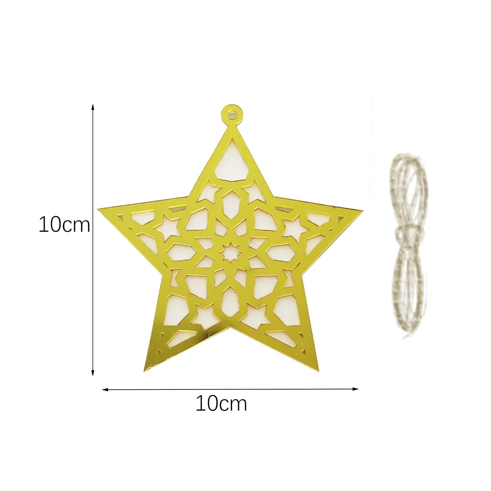 Ramadan Hanging Decoration Acrylic Eid Mubarak Moon Star Lantern
