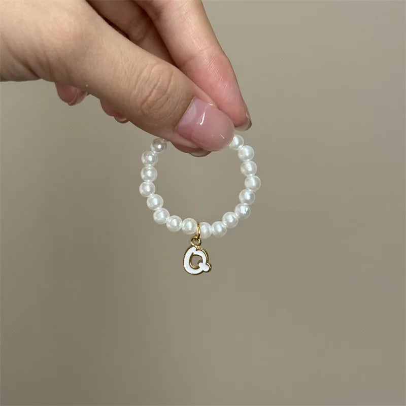 Mini Pendant Letter Pearl Necklace
