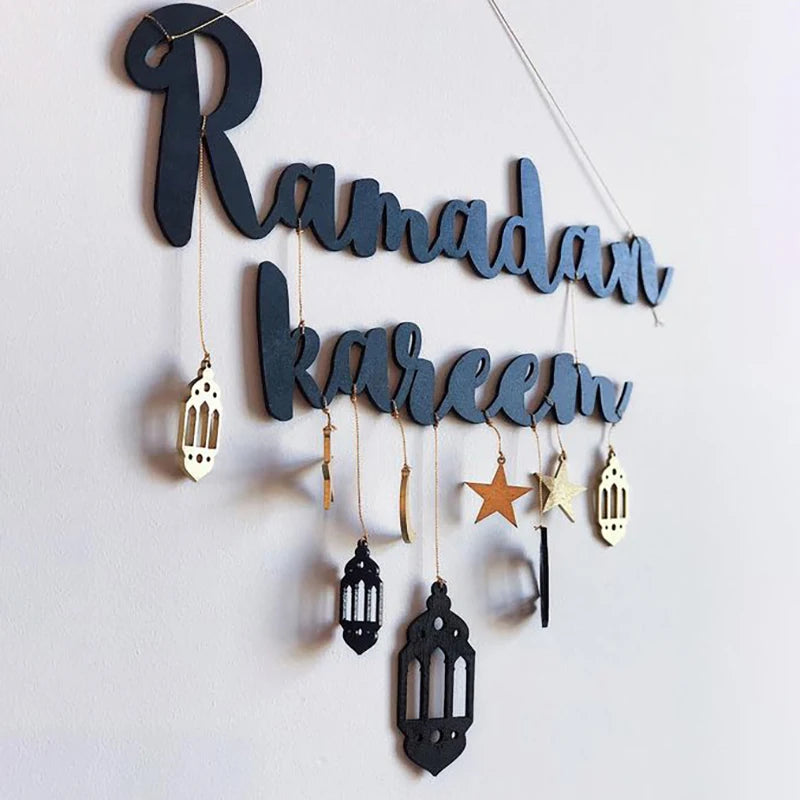 Ramadan Kareem Hanging Wooden Sign Islamic Holy Month