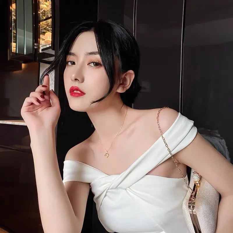 Fashion Cross Rotating 925 Sterling Silver Pendant Chain 14k Gold Plated Necklace Gold Necklace for Women.