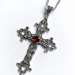 Crystal Big Cross Pendant Necklaces for Women Men Gothic Irregular Cross Clavicle Chain Necklaces Aesthetic Jewelry