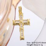 Religious Talisman Jewelry Accessories Handmade 18K Real Gold Plated Cz Paved Catholic Christian Cross