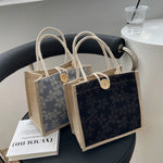 Linen Bags Handbag For Women Shopper Tote Bag Fashion Designer Bag Convenient Large-capacity.