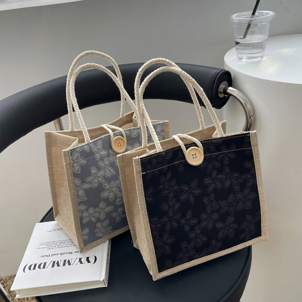 Linen Bags Handbag For Women Shopper Tote Bag Fashion Designer Bag Convenient Large-capacity.