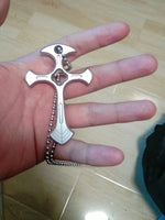 Fashion Jewelry Cross Necklace With Chain Outdoor Men EDC Gear Boy Gadget Tactical SelfDefense Women Multi-Tools