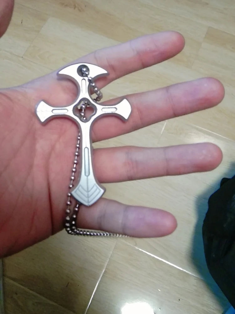 Fashion Jewelry Cross Necklace With Chain Outdoor Men EDC Gear Boy Gadget Tactical SelfDefense Women Multi-Tools
