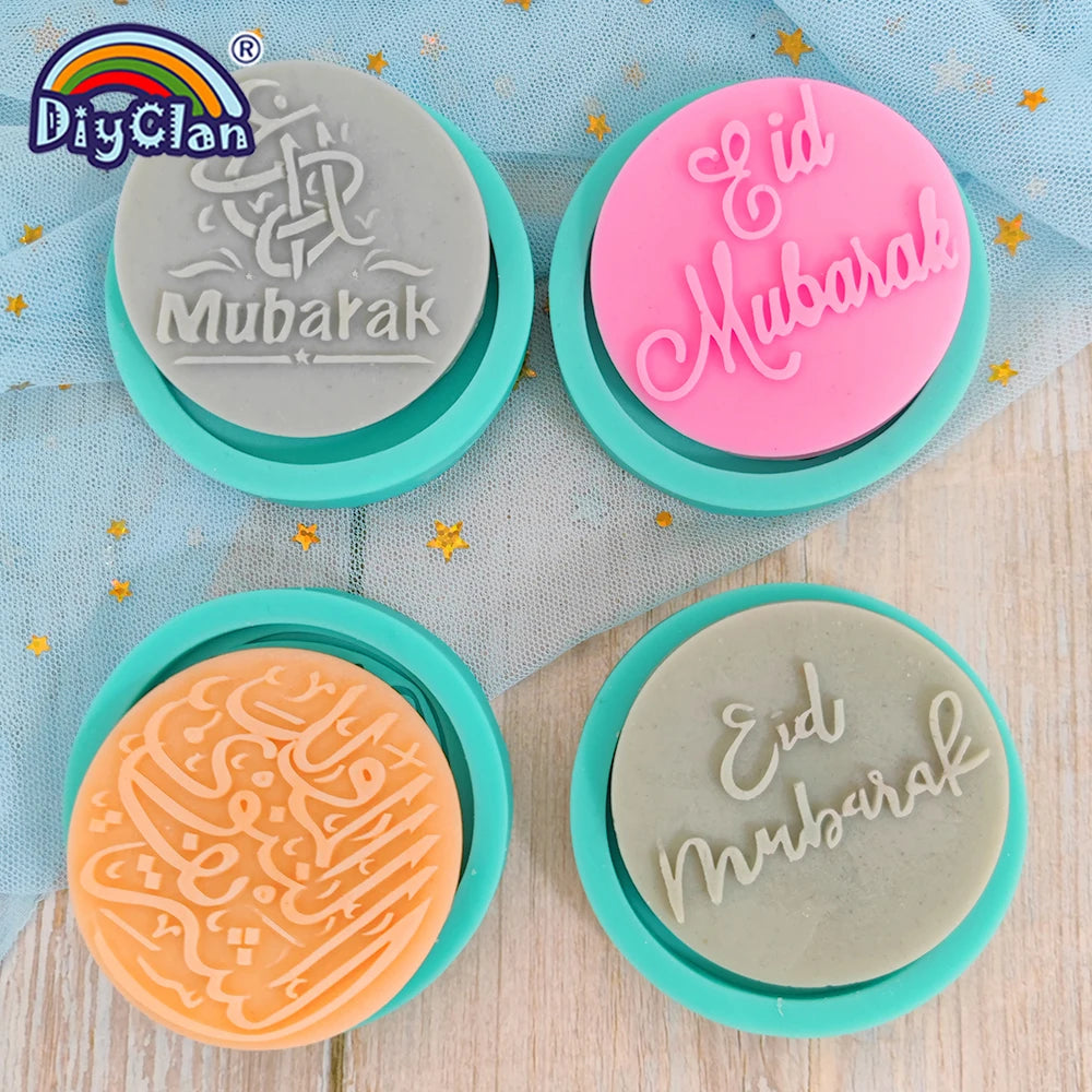 Ramadan Silicone Mold Muslim Arabic Script Moon Fondant Cake Decorating Tools Biscuit Dessert Sugar Craft Chocolate Baking Mould