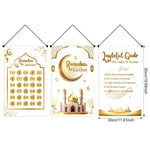 Ramadan Platinum Hanging Banner party decoration Mubarak Ramadan Calendar Kareem star moon Celebration Banner Gift adults favors
