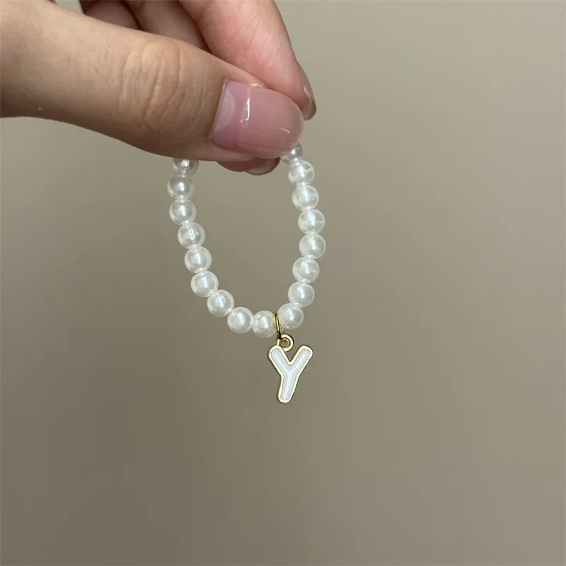 Mini Pendant Letter Pearl Necklace