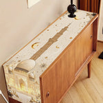 Islamic Ramadan Table Runner with Islamic Mosque Minaret & Crescent Moon Star