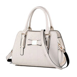 Large Capacity Butterfly Knot Women's Handbag Fashionable Embossed PU Leather.