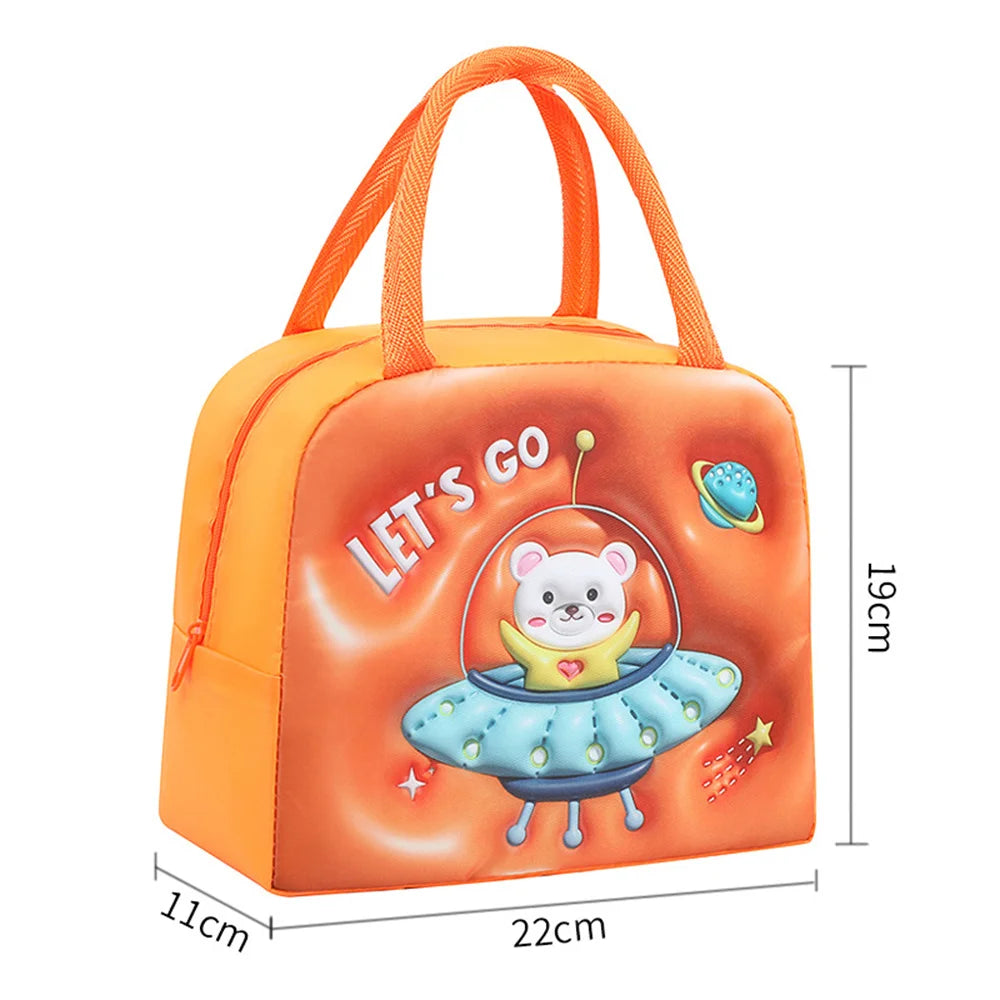 Kids Lunch Bag For School Portable Thermal Bag Children Cartoon Insulated Lunch Bag.