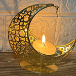 Eid Mubarak Candle Holder Metal Moon Candle Holder Home Islamic Muslim Party Decor Ramadan Tea Light Holder Ramadan Candle Stand