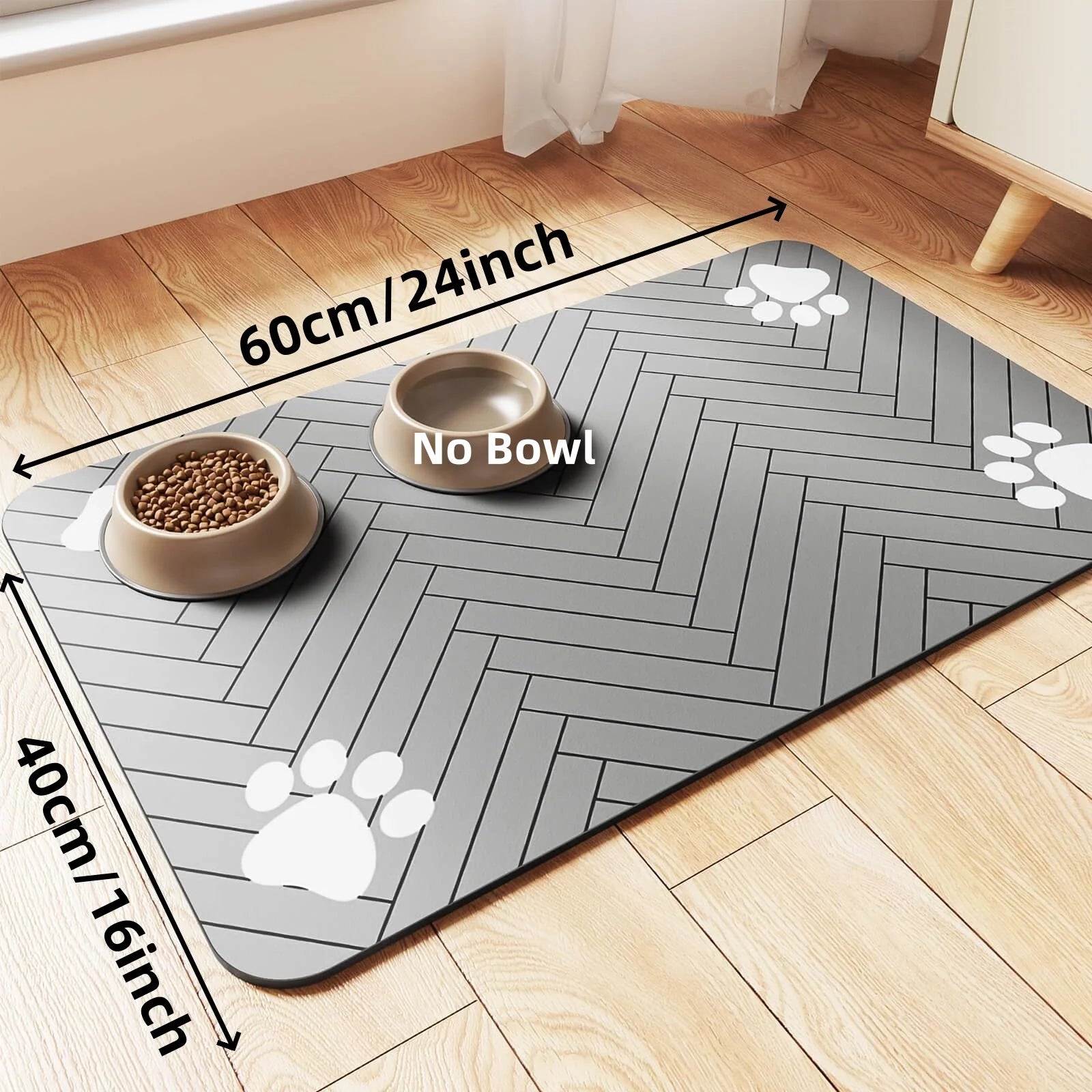 Pet Feeding Mat-Absorbent Placemat for Food and Water Bowl, with Waterproof Rubber Backing, Quick Dry Water Mat for Dog& Cat