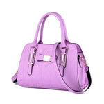 Large Capacity Butterfly Knot Women's Handbag Fashionable Embossed PU Leather.
