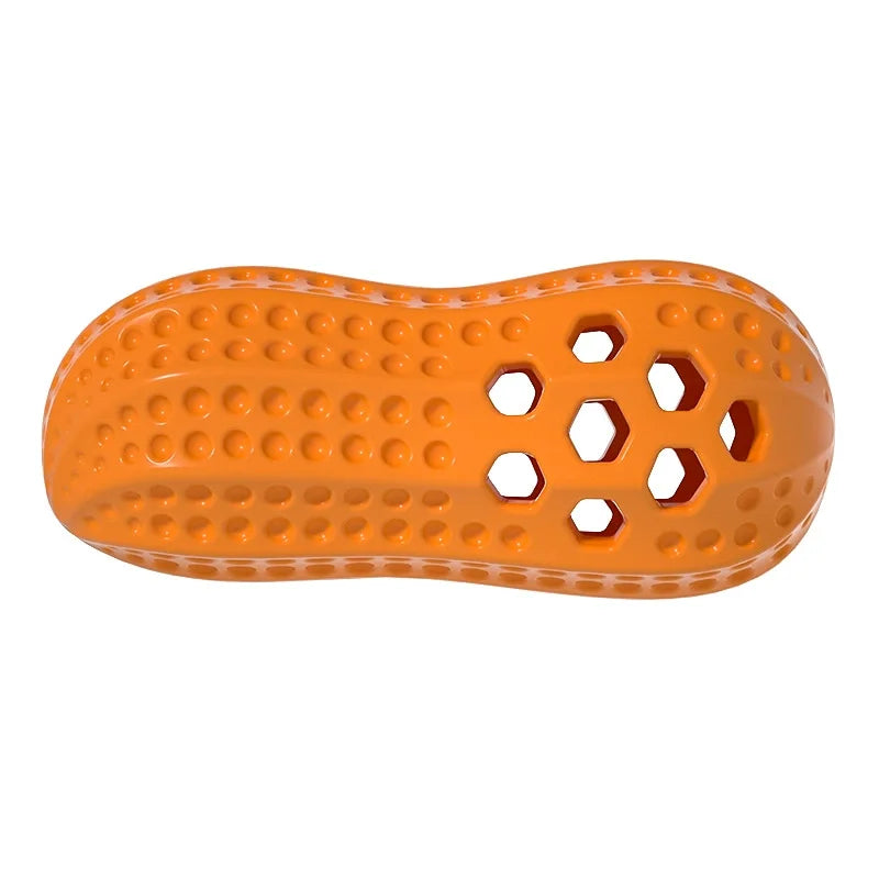 Pet Toy Sound Making Peanut Shape TPR Dog Toy with Food Dispensing Feature Durable Chew Resistant Teeth Grinding Simulation Toy
