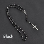 Fashion Vintage Cross Necklace Rosary Beads Chain Jesus Crucifix Virgin Mary Pendant Chain Jewelry Necklace