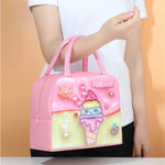 Kids Lunch Bag For School Portable Thermal Bag Children Cartoon Insulated Lunch Bag.