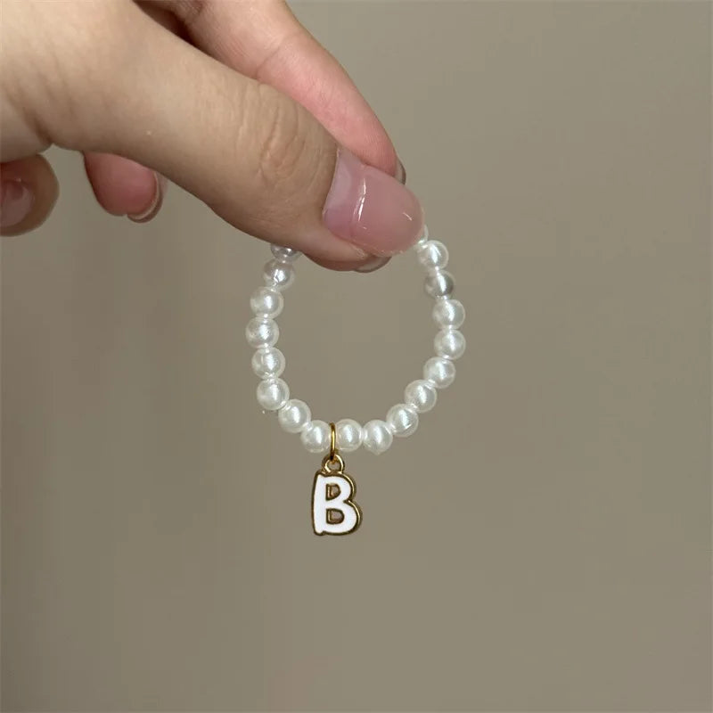 Mini Pendant Letter Pearl Necklace