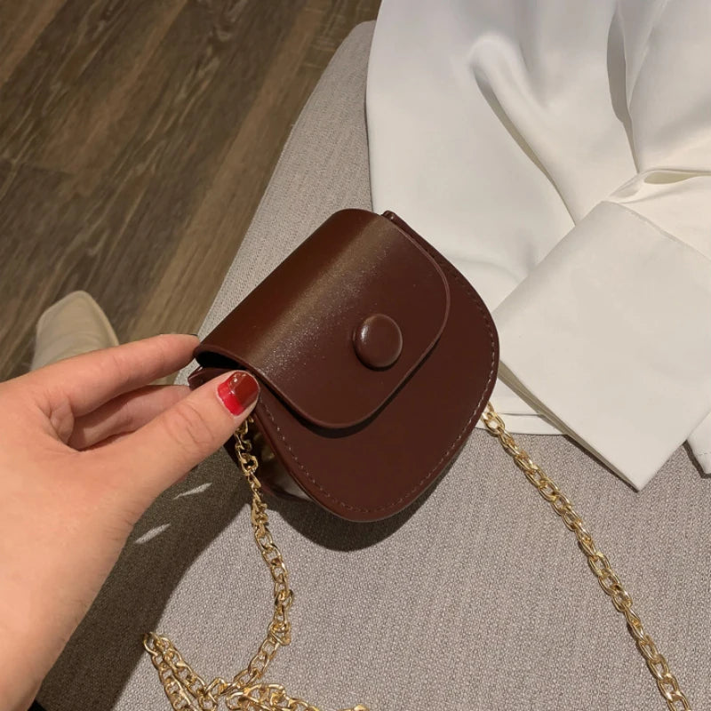 New Mini Fashion Shoulder Bags for Kids Coffee Black Yellow Children's Small Cross Body Earphone Lipstick Storage Bags