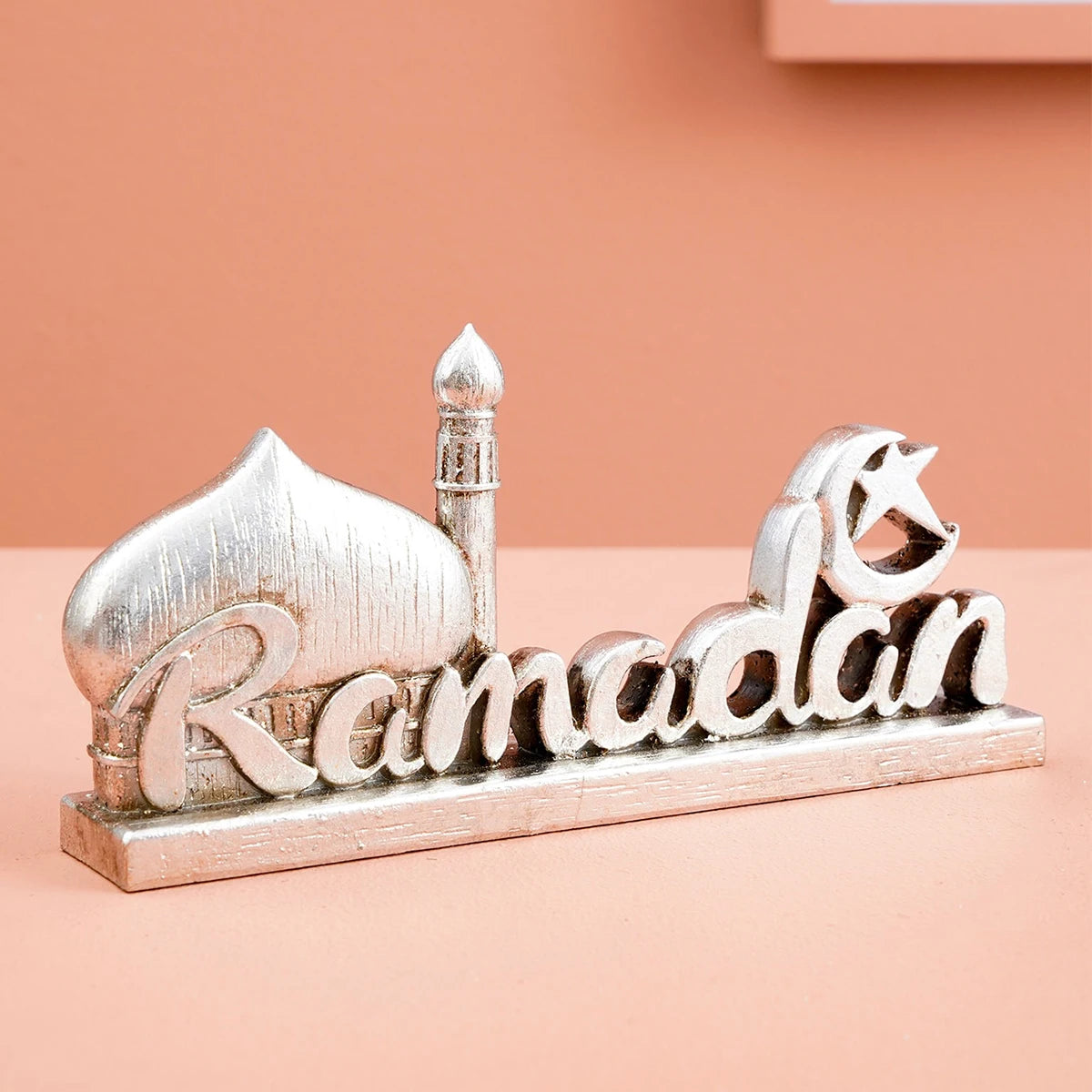 Resin-made antique gold and silver ramadan decorative item, suitable for gift-giving during Ramadan and Eid al-Adha