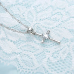 925 Sterling Silver Stamped Necklaces Earrings Cross Shape Classic Fashion Jewelry Set.