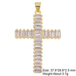 Religious Talisman Jewelry Accessories Handmade 18K Real Gold Plated Cz Paved Catholic Christian Cross