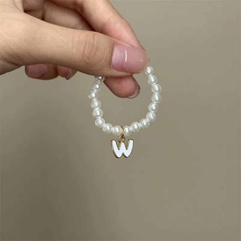 Mini Pendant Letter Pearl Necklace