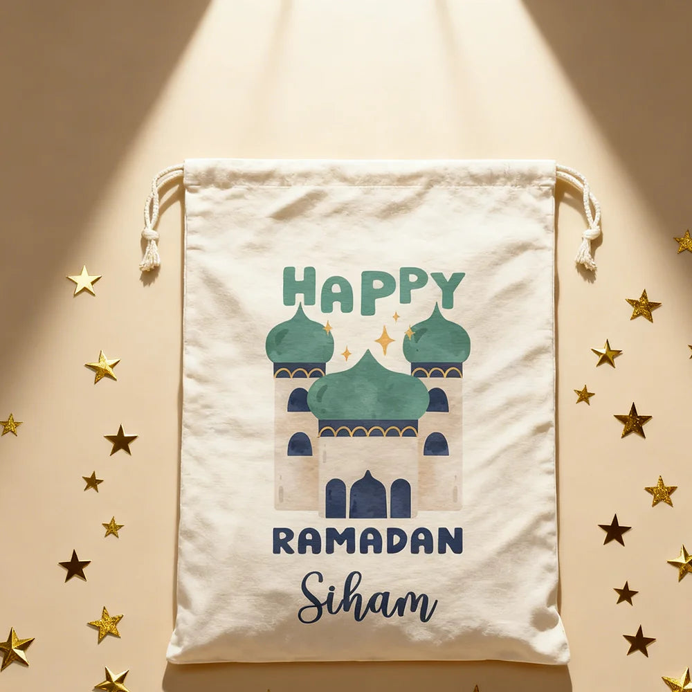 30x40cm Personalised Happy Ramadan Gift Bag for Kids Boys Girls Eid gift Al-Fitr Muslim Islamic Gift Ramadan Decoration