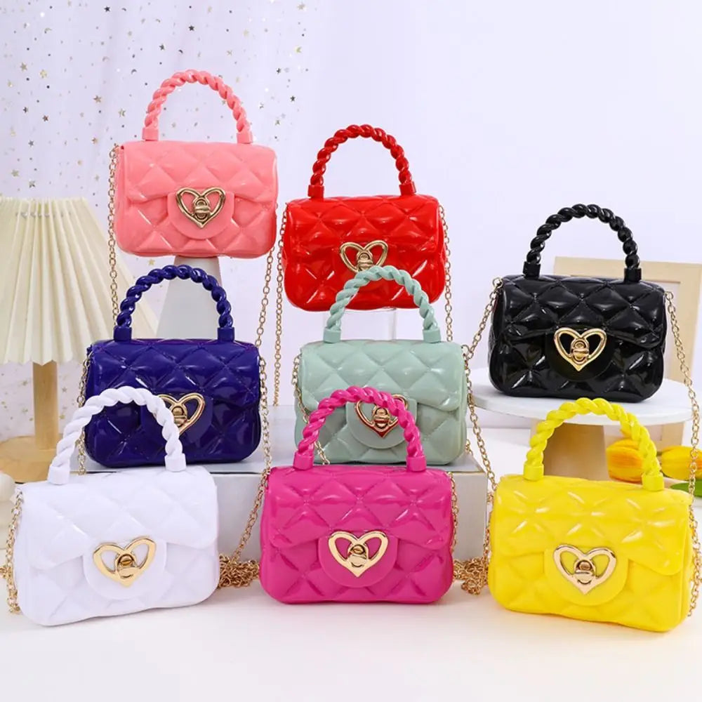 Fashion Kids PU Leather Crossbody Bags Girls Heart Shoulder Bags Children Mini Coin Purses Bag