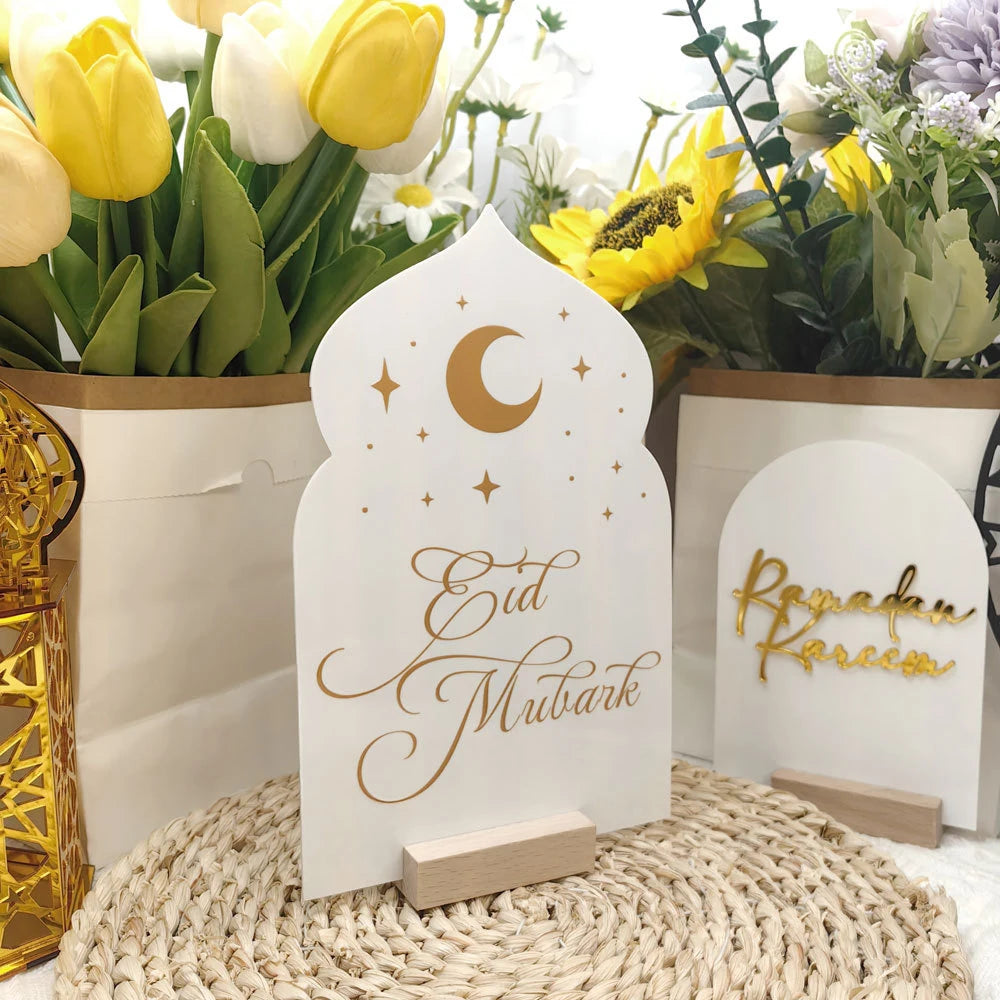 Reusable Acrylic Ramadan Calendar Board & Wooden Base