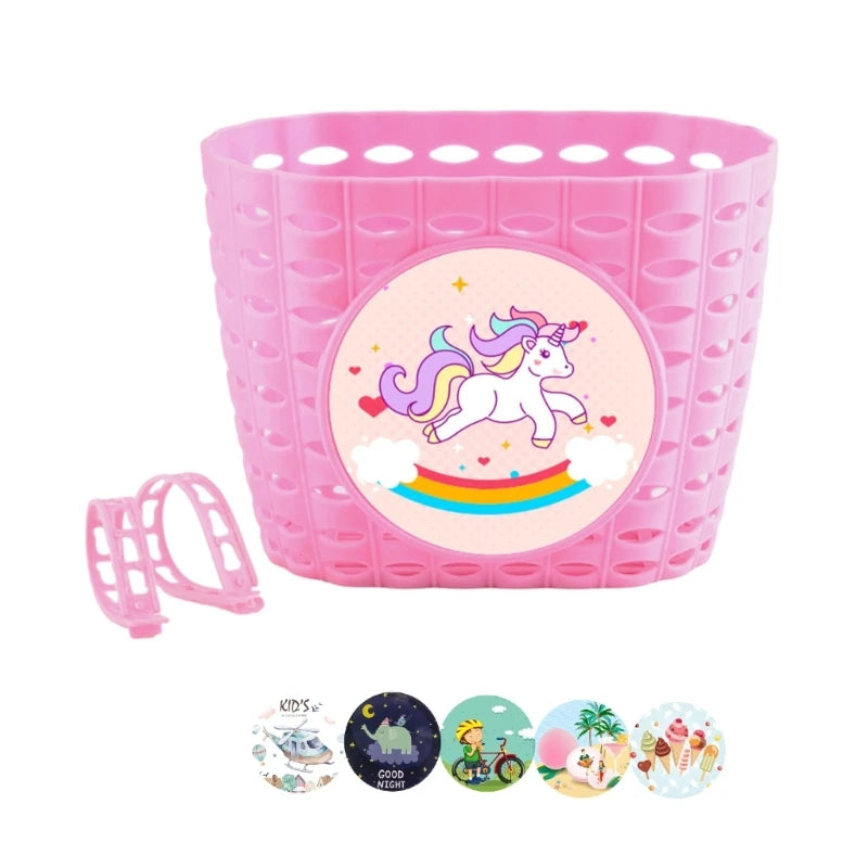 Kids Bike Basket for Boy Girl Front Bicylcles Handlebars Waterproof Basket with Fastens Strap.
