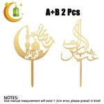 2026 Ramadan Eid Mubarak Gold Acrylic Cake Topper Set Muslim Ramadan Holiday Party Cake Decorations Party Home Decoration