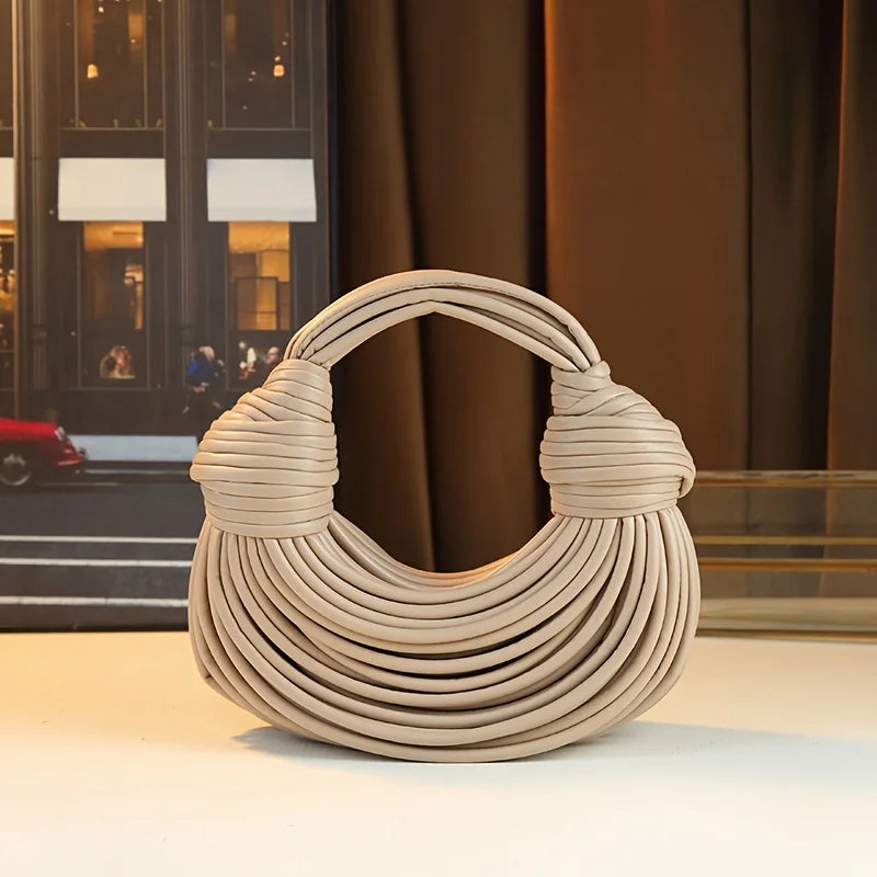 Handbags for Women 2026 New Gold Luxury Designer Brand Handwoven Noodle Bag.