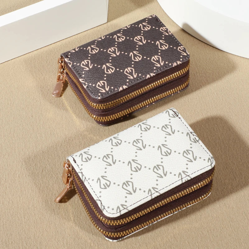 Chic Vintage Zippered Card Holder Wallet for Women