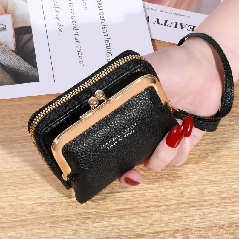 Women's Fashion Wrist Strap Short Zero Wallet