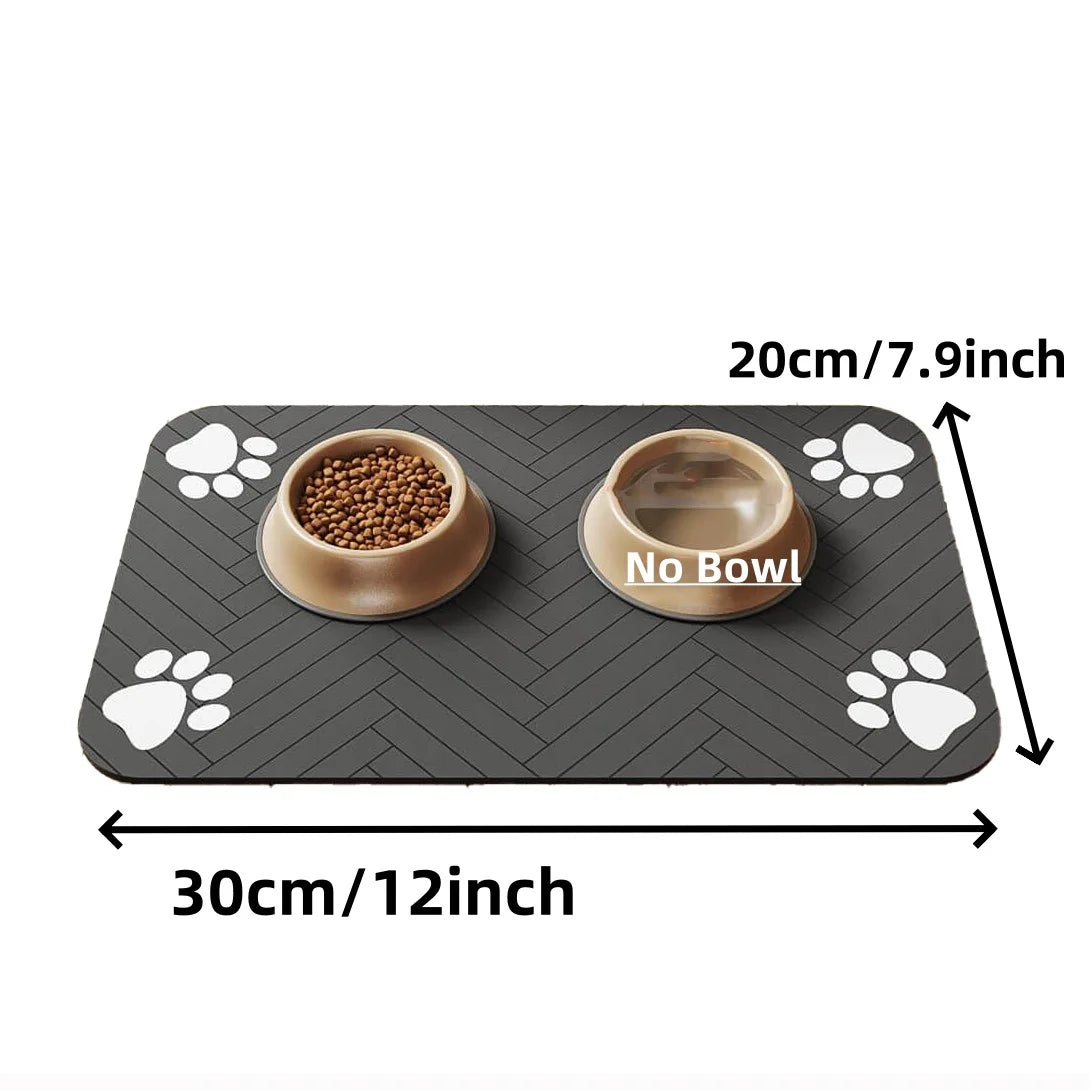 Pet Feeding Mat-Absorbent Placemat for Food and Water Bowl, with Waterproof Rubber Backing, Quick Dry Water Mat for Dog& Cat