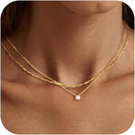 Diamond Necklaces for Women K Gold/Sterling Silver Choker Necklace Simple Gold Plated Jewelry for Women Gifts
