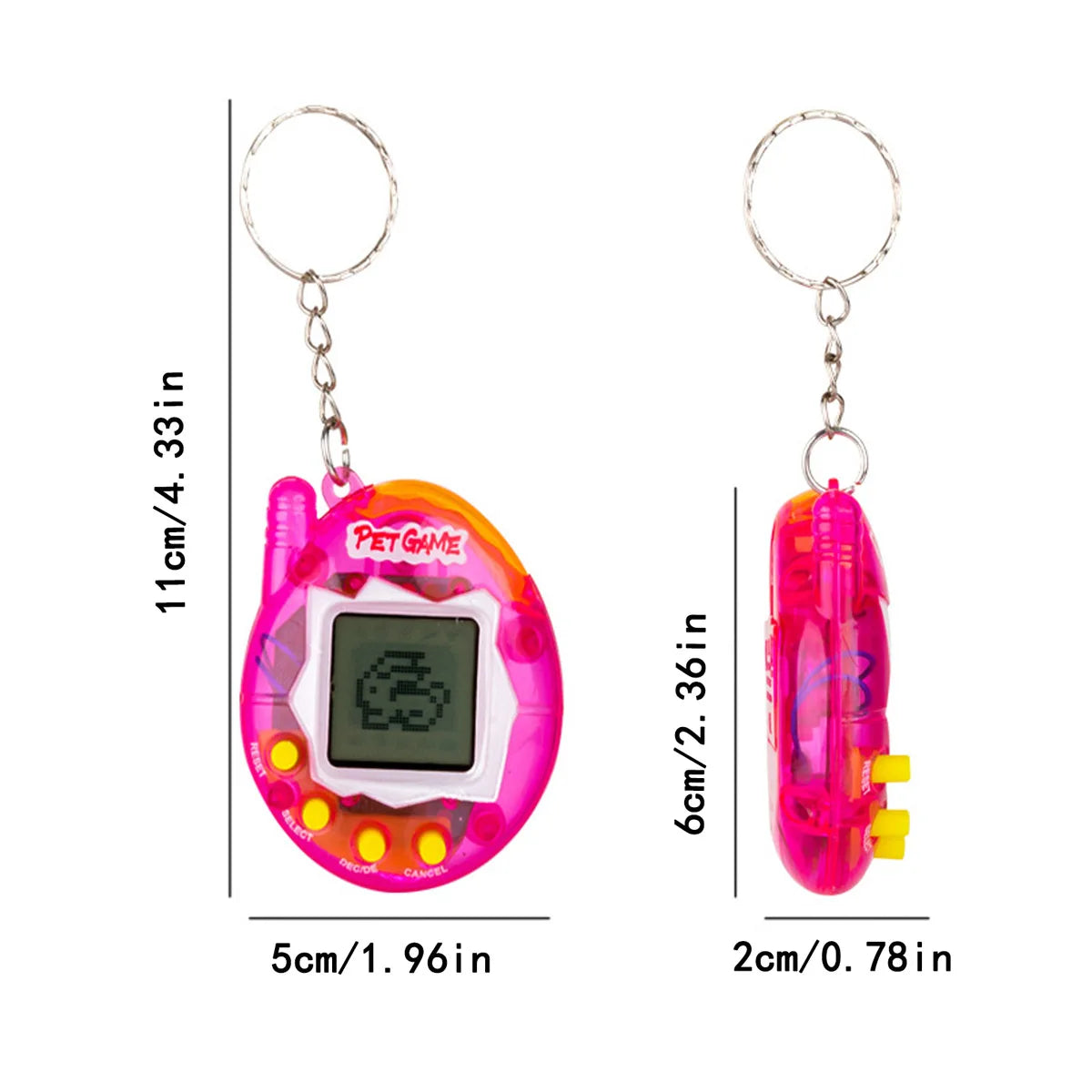 168 Pet Game Machines, Virtual Feeding Animals, Feeding Elves Classics Video Game Machines and Cute Backpack Keys, Creative Holi