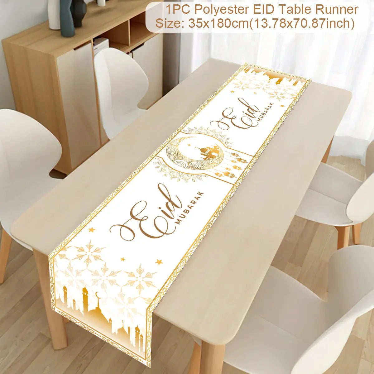 Ramadan Decor Table Runner EID Mubarak Decoration For Home Tablecloth Ramadan Kareem Islamic Muslim Party Eid Al Adha Gifts