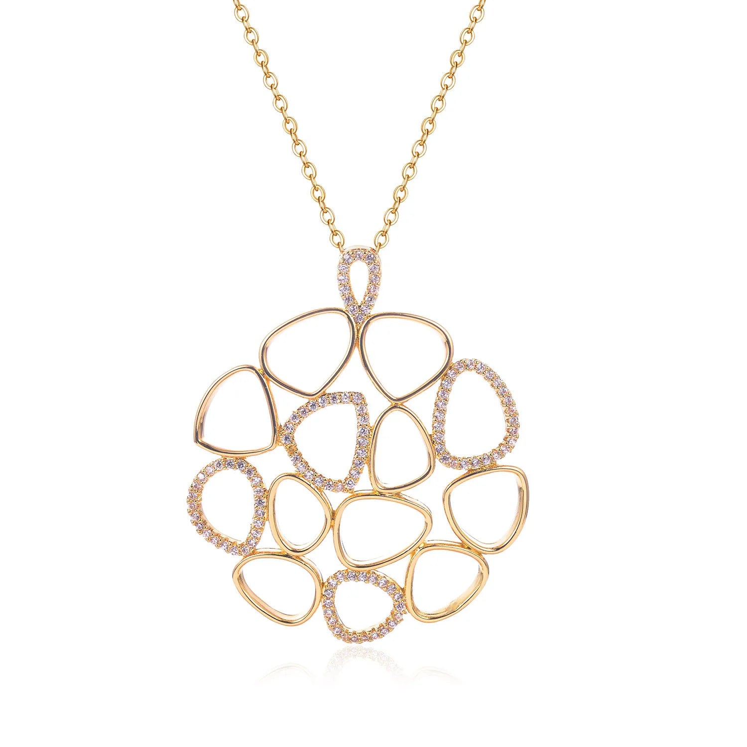 Circle Round Necklaces for Women Long Chain Pendant Party Birthday Gift Daily Wear