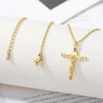 Cross Necklace 18K Gold Plated Religious Pendant Unisex Church Jewelry Gift